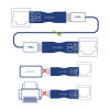 Akyga AK-AD-27 adattatore USB-A (F) a RJ45 (M), nero