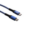Akyga AK-USB-36 cavo USB-C a USB-C intrecciato, USB 2.0, 100 W, 0,5 m, blu