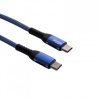 Akyga AK-USB-36 cavo USB-C a USB-C intrecciato, USB 2.0, 100 W, 0,5 m, blu