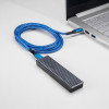 Akyga AK-USB-36 cavo USB-C a USB-C intrecciato, USB 2.0, 100 W, 0,5 m, blu