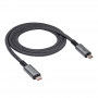 Akyga AK-USB-45 cavo USB-C a USB-C intrecciato, USB4, 40 Gbit/s, 240 W, 1 m, grigio