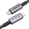 Akyga AK-USB-45 cavo USB-C a USB-C intrecciato, USB4, 40 Gbit/s, 240 W, 1 m, grigio