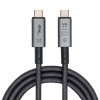 Akyga AK-USB-45 cavo USB-C a USB-C intrecciato, USB4, 40 Gbit/s, 240 W, 1 m, grigio