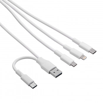 Akyga AK-USB-52 cavo USB USB-A + USB-C a Micro-USB + USB-C + Lightning, 1,2 m
