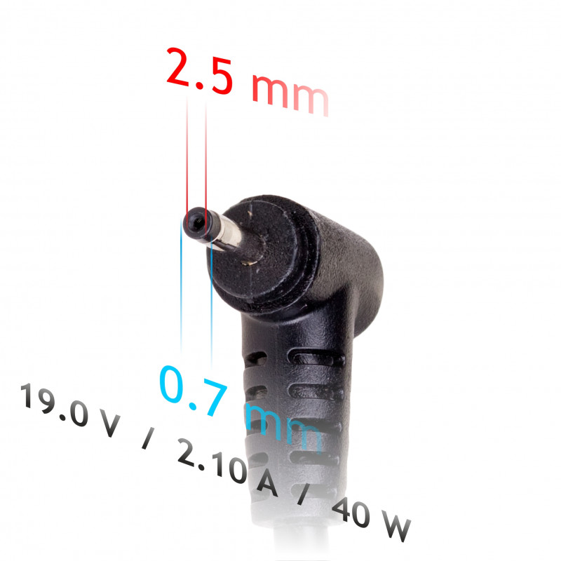 Akyga AK-ND-23 alimentatore per notebook 19 V / 2,1 A, 40 W, 2,5 x 0,7 mm, 1,2 m, per ASUS