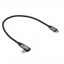Akyga AK-USB-53 cavo USB-C a USB-C intrecciato con connettore angolare, USB 2.0, 60 W, 0,3 m, nero
