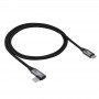 Akyga AK-USB-54 cavo USB-C a USB-C intrecciato con connettore angolare, USB 2.0, 60 W, 1 m, nero