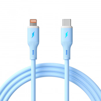 Akyga AK-USB-72 cavo in silicone USB-C a Lightning, USB 2.0, 30 W, 1 m, blu