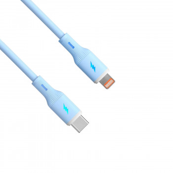 Akyga AK-USB-72 cavo in silicone USB-C a Lightning, USB 2.0, 30 W, 1 m, blu