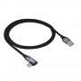 Akyga AK-USB-74 cavo intrecciato USB-A a USB-C angolare, USB 2.0, 60 W, 1 m, nero