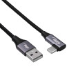 Akyga AK-USB-74 cavo intrecciato USB-A a USB-C angolare, USB 2.0, 60 W, 1 m, nero