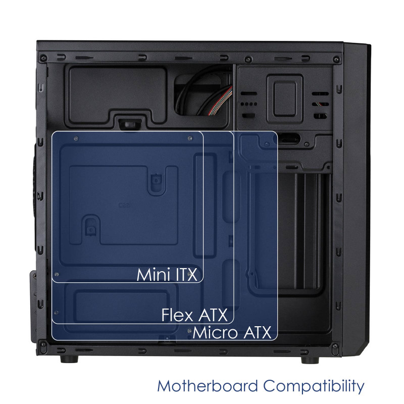 Akyga AK17BK case tower Micro-ATX, 2x USB 3.0, senza alimentatore, nero