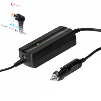 Akyga AK-ND-35 alimentatore per notebook da auto 19 V / 4,74 A, 90 W, 4,8 x 1,7 mm, per HP