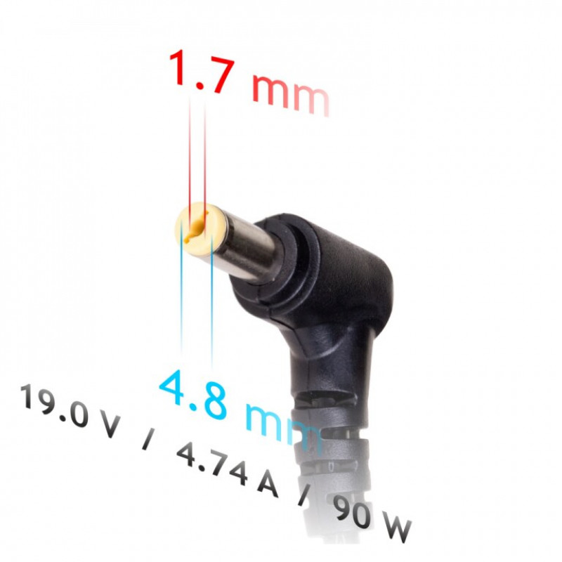 Akyga AK-ND-35 alimentatore per notebook da auto 19 V / 4,74 A, 90 W, 4,8 x 1,7 mm, per HP