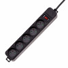 Akyga AK-SP-05B ciabatta con protezione da sovratensione, 5x prese francesi CEE 7/5 (tipo E), interruttore, 3 m, nero