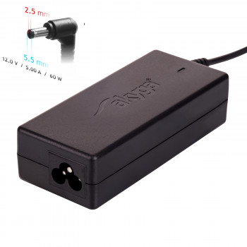 Akyga AK-ND-30 alimentatore 12 V, 5 A, 60 W, 5,5 x 2,5 mm, per mini-PC / LED, 1,2 m