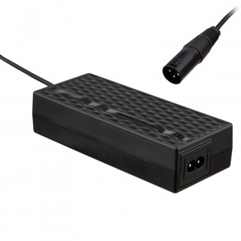 Akyga AK-EV-03 caricabatterie per e-bike e e-scooter con batteria da 36 V, 42 V / 2 A, 84 W, connettore maschio XLR 3 pin, 1 m