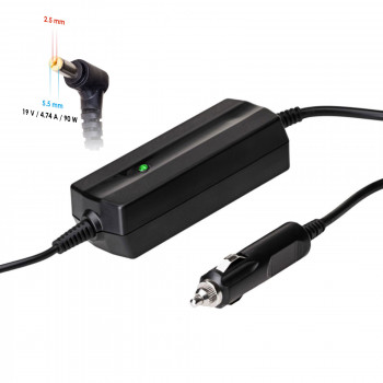 Akyga AK-ND-36 alimentatore per notebook da auto 19 V / 4,74 A, 90 W, 5,5 x 2,5 mm, per ASUS / Toshiba