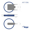 Akyga AKY1086 batteria al litio CR2032 PP3A 3 V 210 mAh con 3 pin, passo 4 mm (THT)