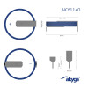 Akyga AKY1140 batteria al litio CR2032 HP2D 3 V 210 mAh con 2 pin, passo 20 mm