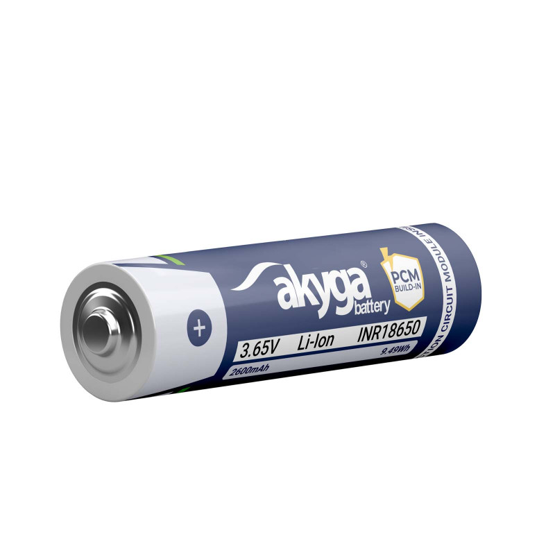 Akyga AKY2454 INR18650-26M batteria Li-Ion 18650 2600 mAh con protezione PCM