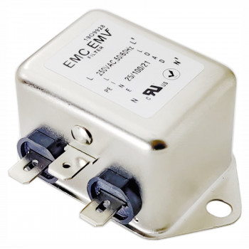 Akyga EN2010-12-F filtro EMC monofase, 12 A, 120-250 V AC, 50/60 Hz, connettore piatto 6,3 mm