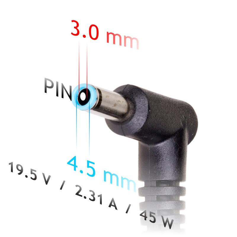 Akyga AK-ND-69 alimentatore per notebook 19,5 V / 2,31 A, 45 W, 4,5 x 3,0 mm + pin, 1,2 m, per HP
