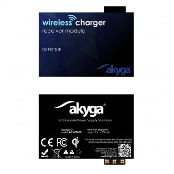 Akyga AK-QIR-06 adattatore di ricarica Qi per Note 3, 3 poli, 5V / 0,7A