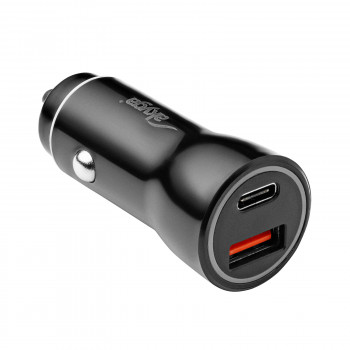 Caricabatterie auto 12/24V Akyga AK-CH-16 36W USB-A + USB-C PD Quick Charge 3.0 5-12V / 1,5-3A nero