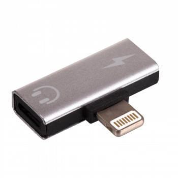 Akyga AK-AD-64 adattatore Lightning (m) a 2x Lightning (f), argento