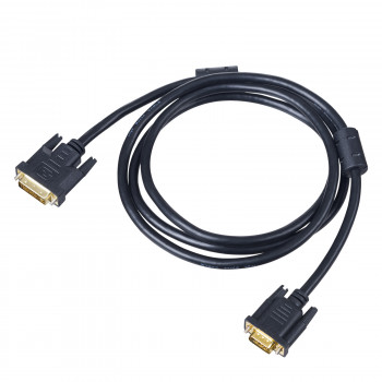 Akyga AK-AV-03 cavo DVI-I 24+5 connettore maschio a VGA connettore maschio con filtro in ferrite, 1,8 m, nero