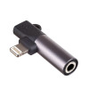 Akyga AK-AD-63 adattatore Lightning (m) a Lightning (f) + jack 3,5 mm (f), nero