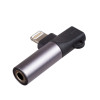 Akyga AK-AD-63 adattatore Lightning (m) a Lightning (f) + jack 3,5 mm (f), nero