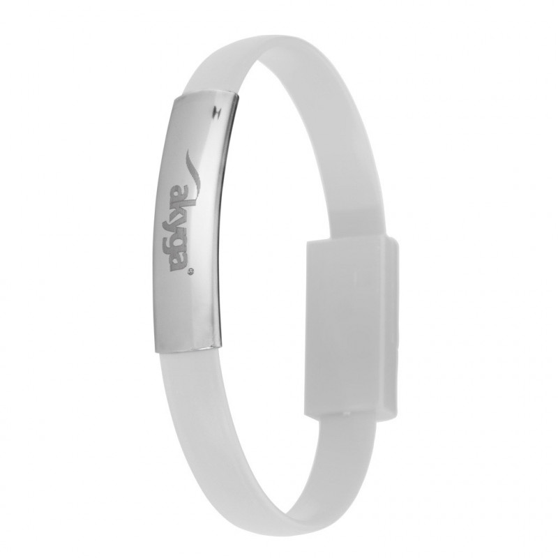 Akyga AK-AD-34 cavo USB da polso, Micro-USB-B (m) / USB-A, USB 2.0, 23 cm, bianco