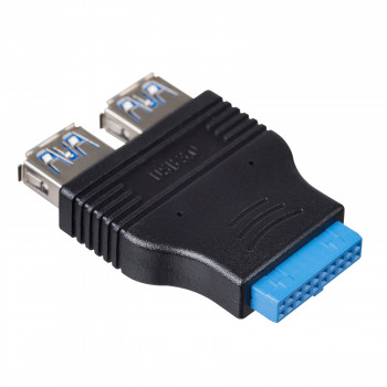 Akyga AK-CA-58 adattatore header interno USB 3.0 19 pin (F) a 2x USB-A 3.0 (F)