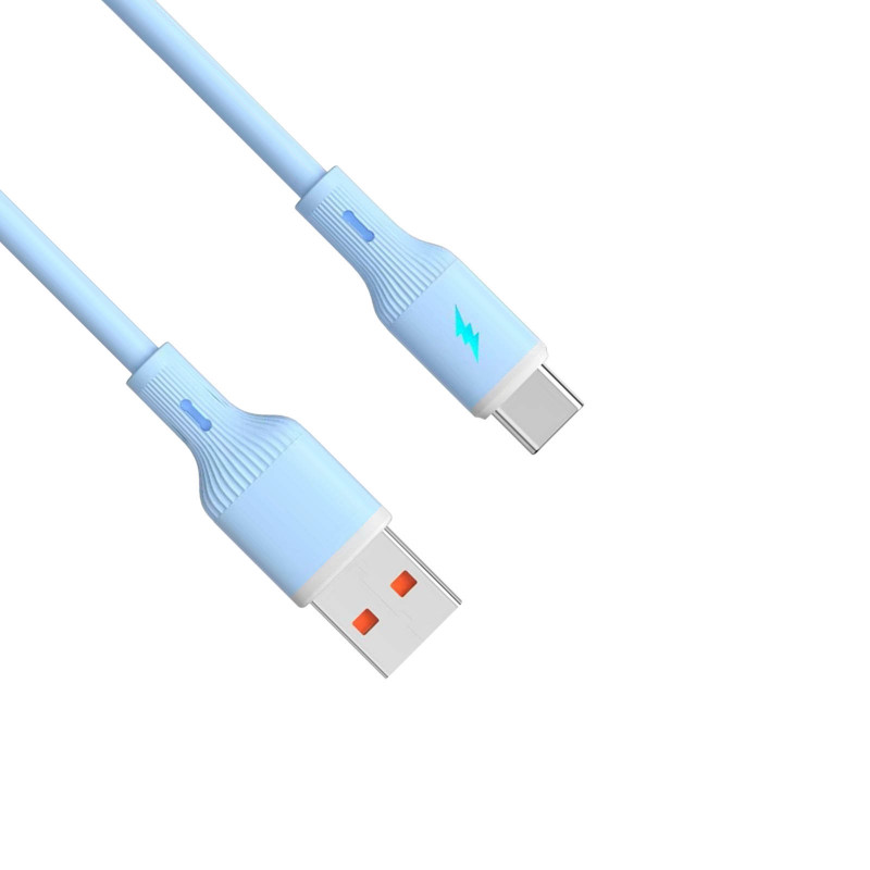 Akyga AK-USB-63 cavo USB USB-A (m) / USB-C (m), USB 2.0, 18W, 1 m, blu, silicone