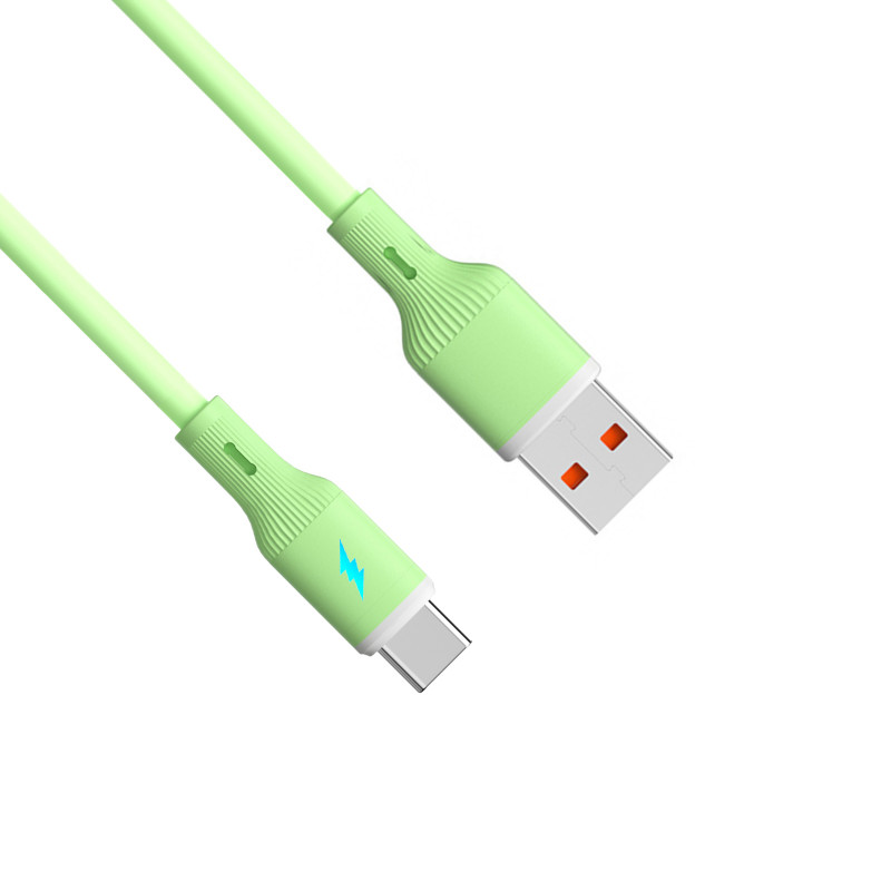 Akyga AK-USB-64 cavo USB USB-A (m) / USB-C (m), USB 2.0, 18W, 1 m, verde, silicone