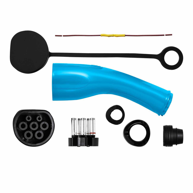 Akyga AK-SC-E04 connettore di ricarica Type 2 (IEC 62196-2) per veicoli elettrici, monofase, 32 A, blu