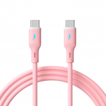 Akyga AK-USB-66 cavo USB USB-C (m) / USB-C (m), USB 2.0, 60W, 1 m, rosa, silicone