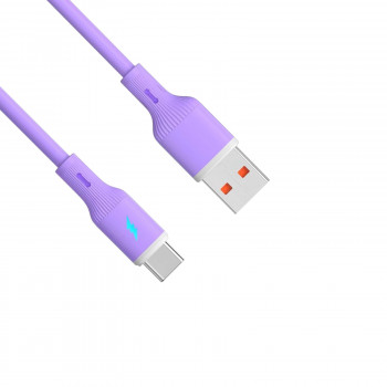 Akyga AK-USB-65 cavo USB USB-A (m) / USB-C (m), USB 2.0, 18W, 1 m, viola, silicone