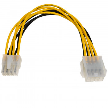 Akyga AK-CA-08 cavo prolunga alimentazione EPS 8 pin (4+4), 8 pin (F) a 8 pin (M), 20 cm