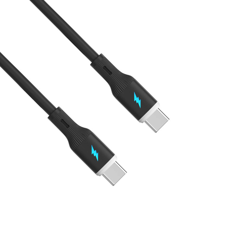 Akyga AK-USB-67 cavo USB USB-C (m) / USB-C (m), USB 2.0, 60W, 1 m, nero, silicone
