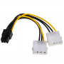 Akyga AK-CA-13 cavo adattatore alimentazione 2x Molex (M) a PCIe 6 pin (F), 15 cm