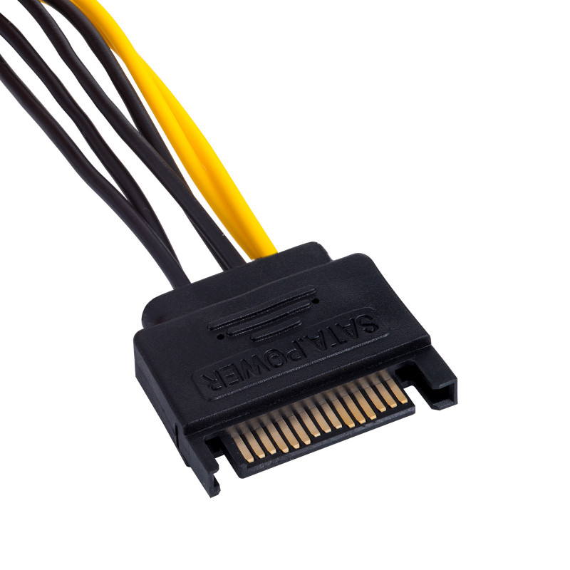 Akyga AK-CA-30 cavo adattatore alimentazione SATA (M) a PCIe 6 pin (F), 15 cm
