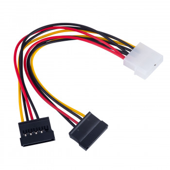 Akyga AK-CA-16 cavo splitter Molex (M) a 2x alimentazione SATA (F), 15 cm