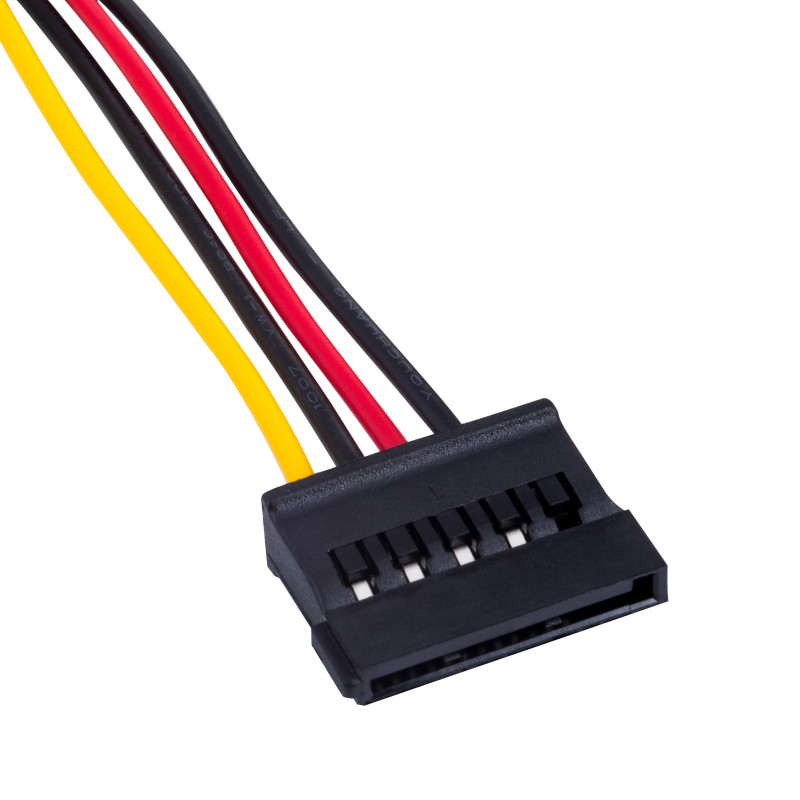 Akyga AK-CA-16 cavo splitter Molex (M) a 2x alimentazione SATA (F), 15 cm