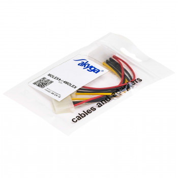 Akyga AK-CA-15 cavo distributore alimentazione Molex (M) a 2x Molex (F), 15 cm