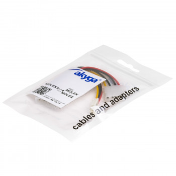 Akyga AK-CA-14 cavo distributore alimentazione Molex (M) a Molex (F) + Mini Molex (F), 15 cm