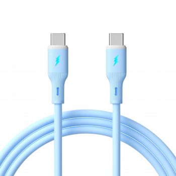 Akyga AK-USB-68 cavo USB USB-C (m) / USB-C (m), USB 2.0, 60W, 1 m, blu, silicone