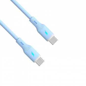 Akyga AK-USB-68 cavo USB USB-C (m) / USB-C (m), USB 2.0, 60W, 1 m, blu, silicone